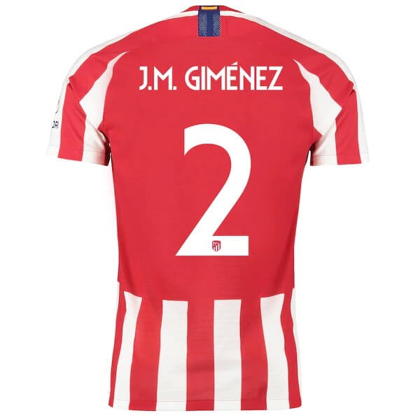 Tailandia Camiseta Atletico Madrid NO.2 J.M.Giménez 1ª 2019-2020 Rojo